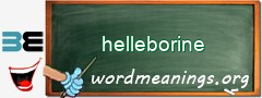 WordMeaning blackboard for helleborine